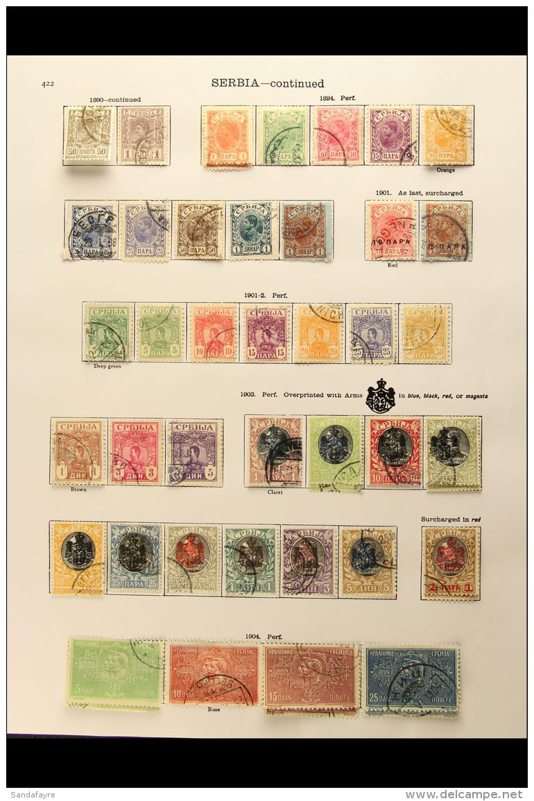 1890 - 1918 EXTENSIVE USED COLLECTION Interesting Lot On Printed Pages With Additional Perf Type Etc With Many... - Serbia