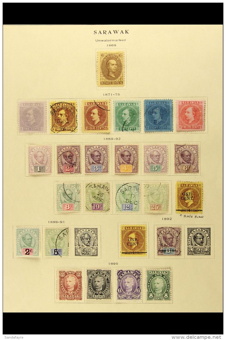 1869-1929 ALL DIFFERENT COLLECTION On Printed Album Pages. Mint Or Used, And Which Includes 1869 3c Unused, 1875... - Sarawak (...-1963)