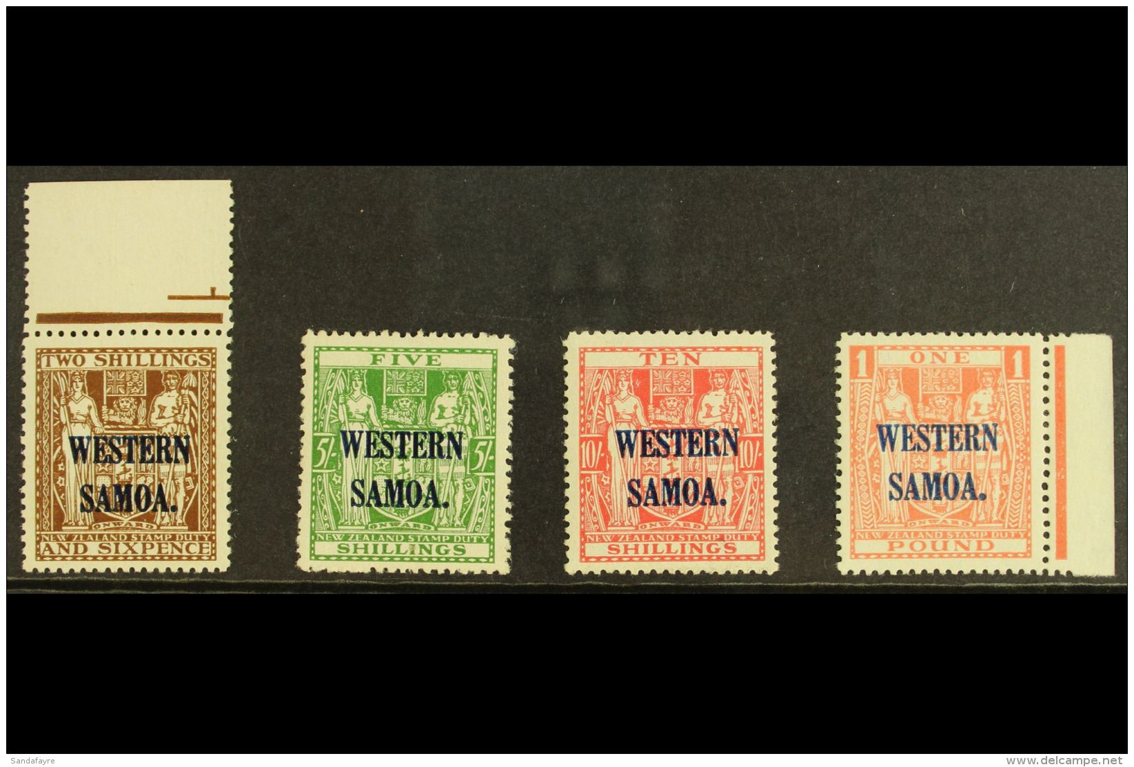 1945-53 Postal Fiscal Set Complete To &pound;1, SG 207/210, Never Hinged Mint. (4 Stamps) For More Images, Please... - Samoa