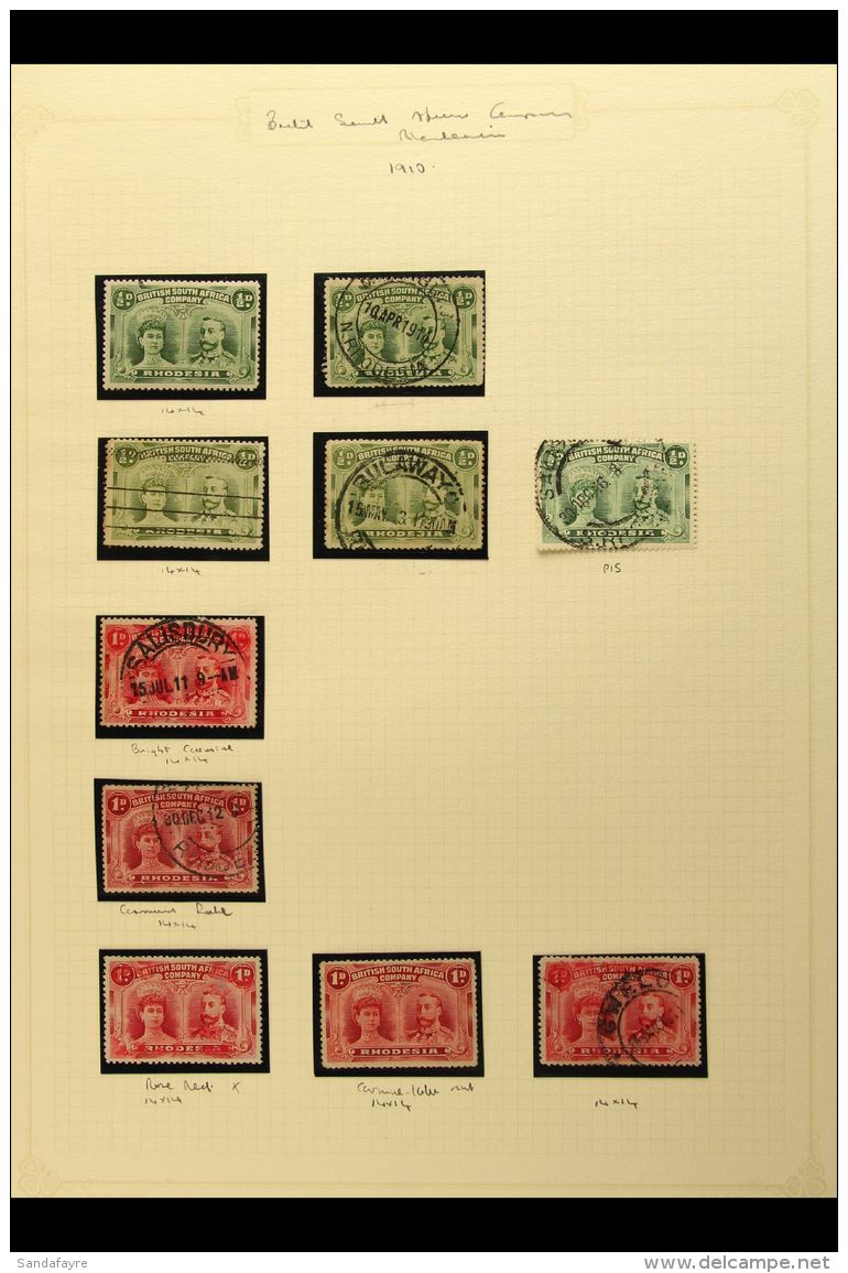 1910-13 Range Of Mostly Used Double Heads Incl. &frac12;d, 1d, 2d &amp; 2&frac12;d Shades, 1d Carmine-lake Mint,... - Other & Unclassified