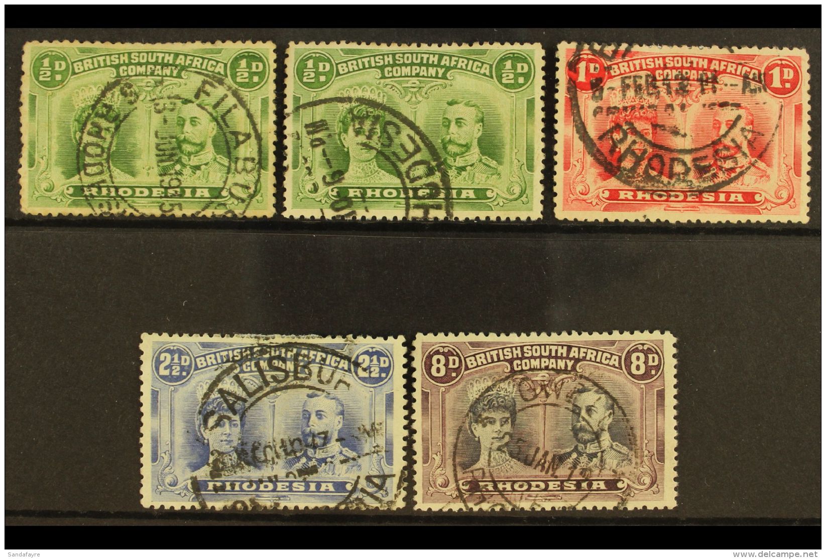 1910 PERF 13&frac12; ISSUES Complete Set Of Issues To 8d Black And Purple, SG 182/5, Fine To Very Fine Used. (5... - Other & Unclassified