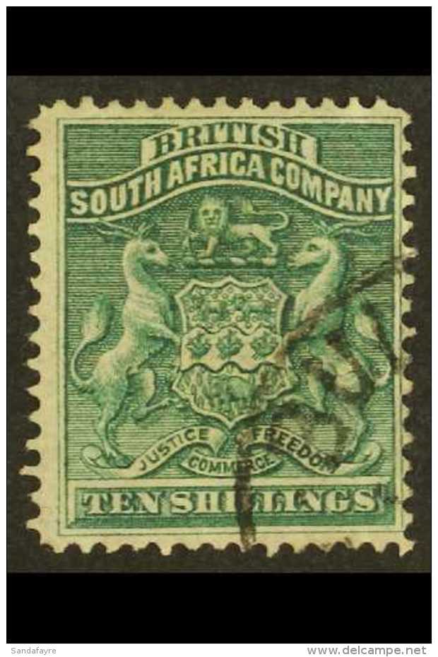 1892-93 10s Deep Green, SG 9, With Part Papermaker's Watermark, Very Fine Used. For More Images, Please Visit... - Other & Unclassified