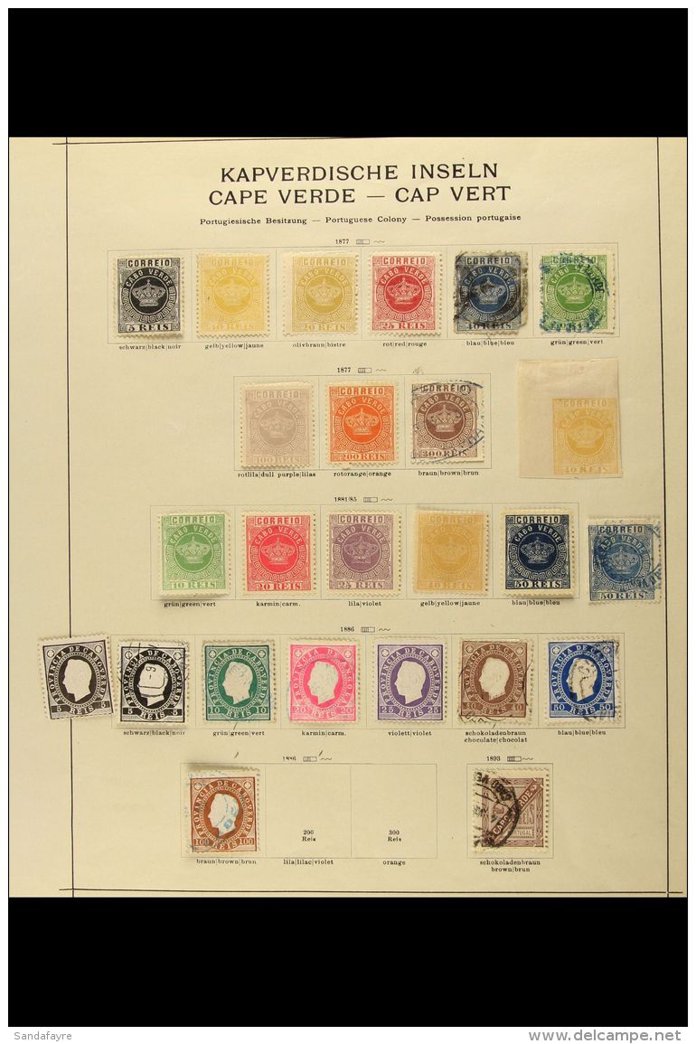CAPE VERDE 1877 To 1922 Mint &amp; Used Collection On Leaves, Includes 1877 Range To 200r, 1881-85 Complete Set... - Altri & Non Classificati
