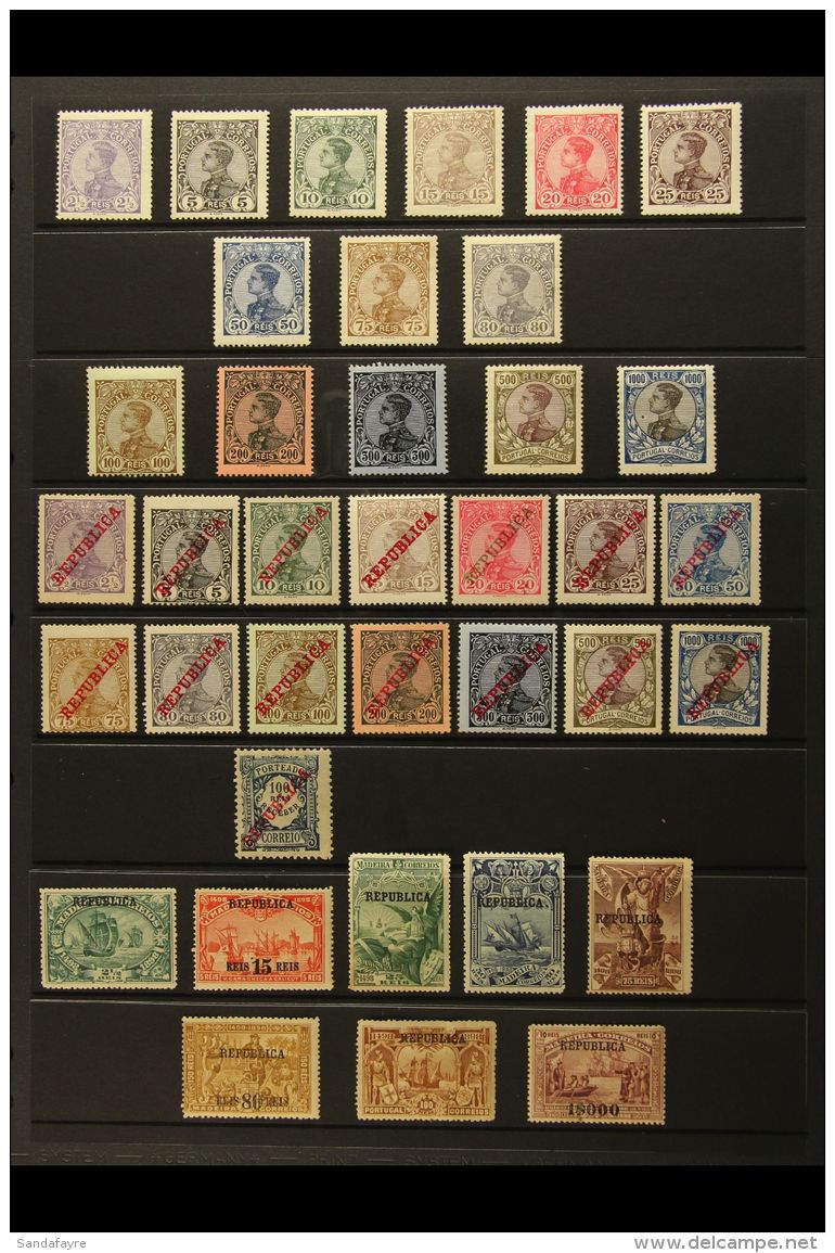 1910-1912 MINT MANOEL COLLECTION Presented On A Stock Card. Includes 1910 Set, 1910-12 "Republica" Opt'd Set, 1911... - Other & Unclassified