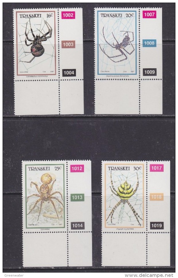 Transkei 1987 Spiders 4v (corners) ** Mnh (32159) - Transkei