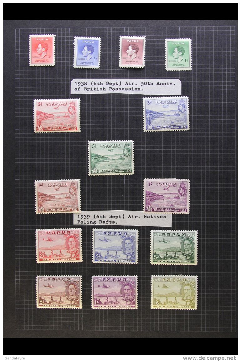 1917-1985 MINT AND NEVER HINGED MINT COLLECTION Includes Papua 1917 Surcharge Set Mint, 1938 And 1939 Air Sets... - Papua New Guinea