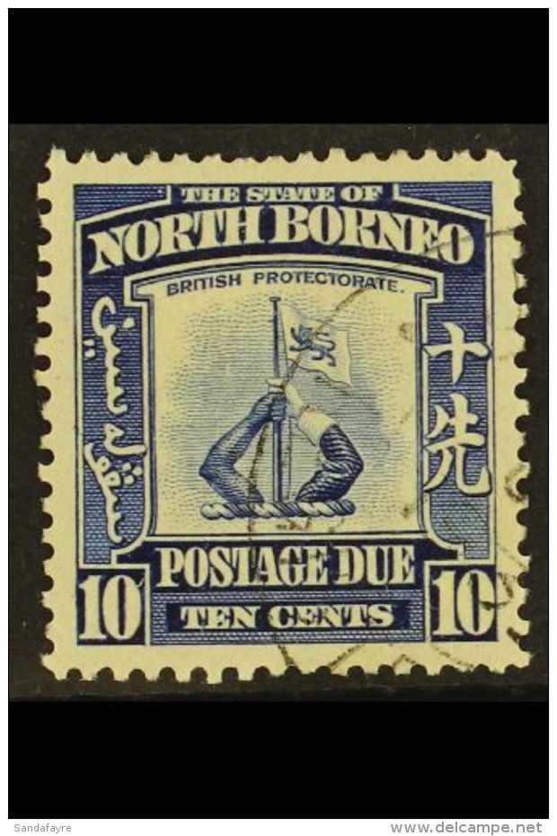 POSTAGE DUES 1939 10c Blue, Crest, SG D89, Very Fine Used. Rare Stamp. For More Images, Please Visit... - North Borneo (...-1963)