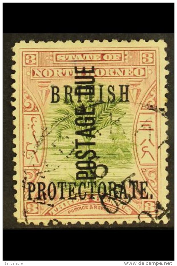 POSTAGE DUES 1902 3c Green And Rosy Mauve, Ovpt Reading Up, SG D33, Very Fine Used. For More Images, Please Visit... - North Borneo (...-1963)