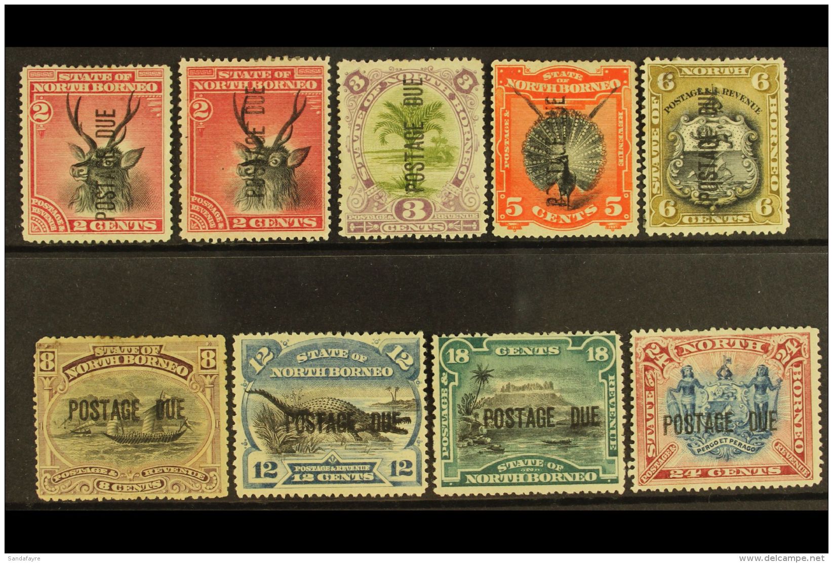POSTAGE DUES 1895 Set Complete Incl 2c Black And Lake, SG D1/11, Very Fine And Fresh Mint (9 Stamps) For More... - Borneo Del Nord (...-1963)