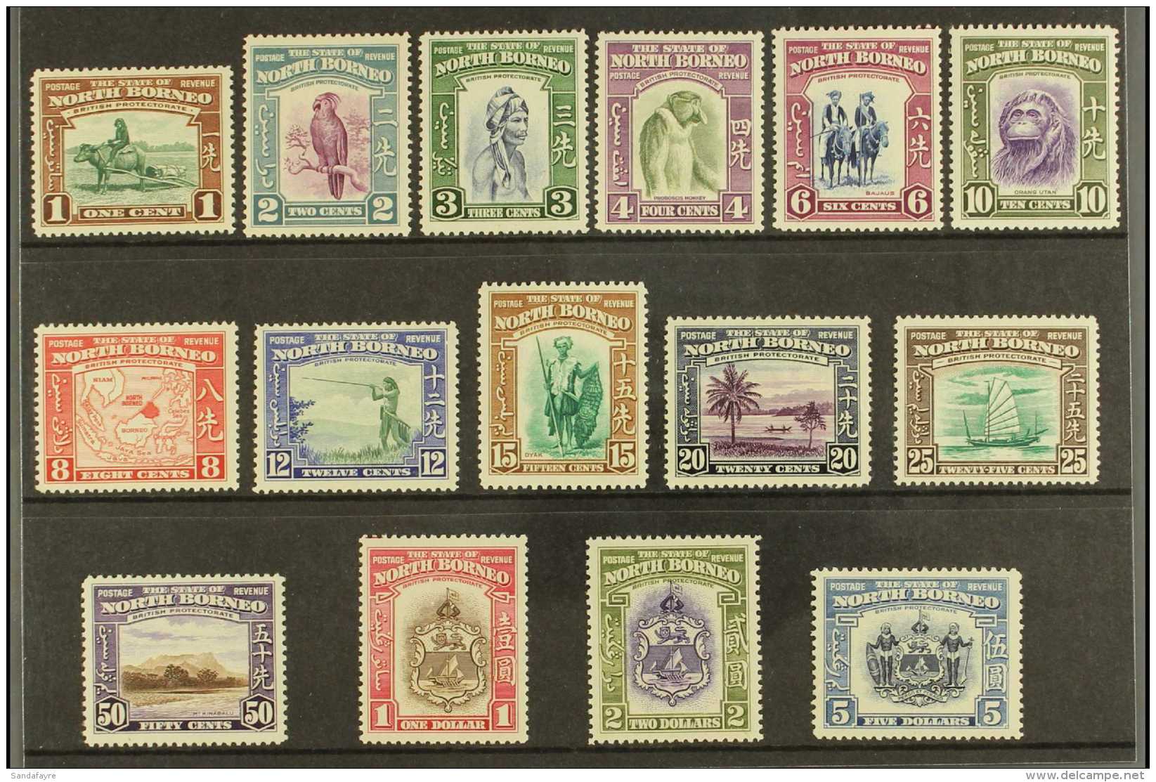 1939 Pictorials Complete Set, SG 303/17, Very Lightly Hinged Mint (15 Stamps) For More Images, Please Visit... - North Borneo (...-1963)