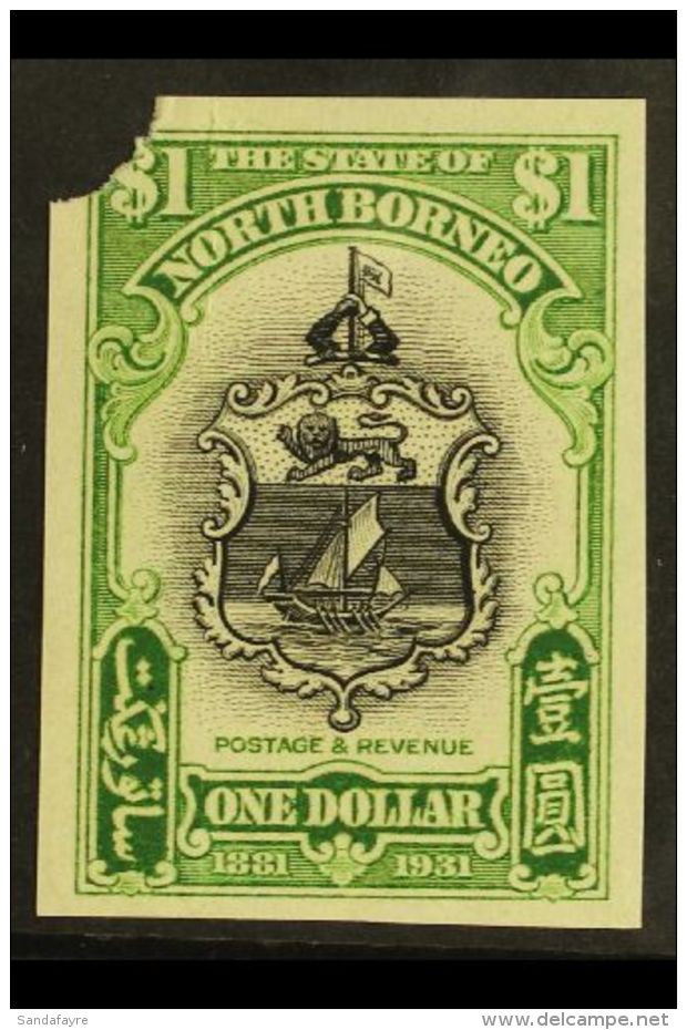 1931 $1 50th Anniv, As SG 300, Imperf Proof In Issued Colours On Ungummed Paper, Security Punched At Upper Left.... - North Borneo (...-1963)