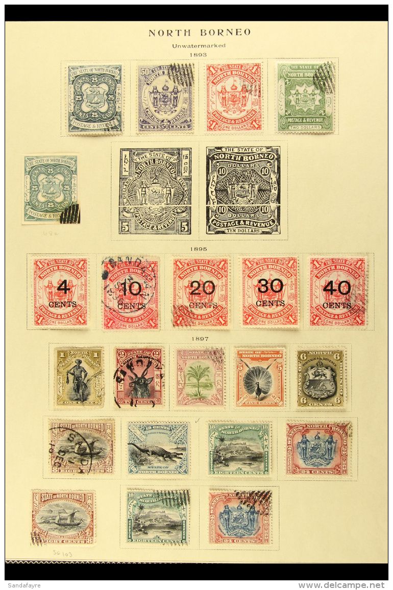 1883-1902 COLLECTION On Pages, Inc 1883 2c Unused, , 1883 4c Mint &amp; 8c Used, 1886 &frac12;c Mint And 4c &amp;... - North Borneo (...-1963)