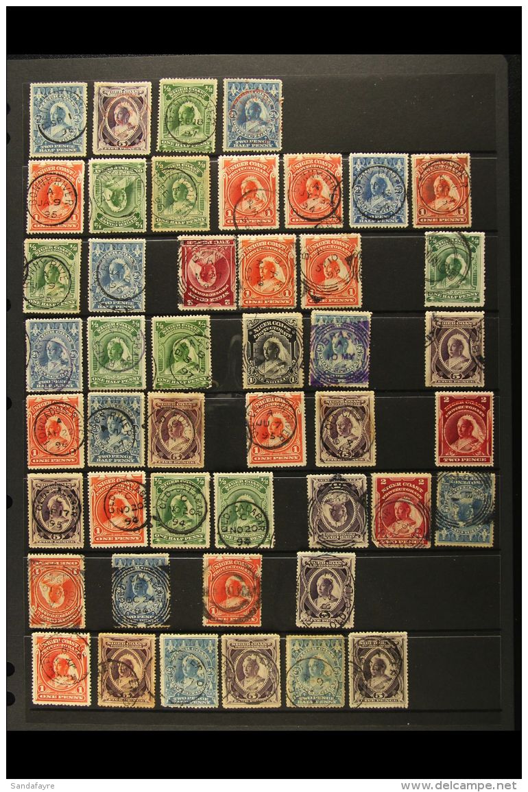 1894 (May) No Watermark Queen Issue SG 51/56, A Fine Collection Of POSTMARKS On Stamps With Values To 1s,... - Other & Unclassified