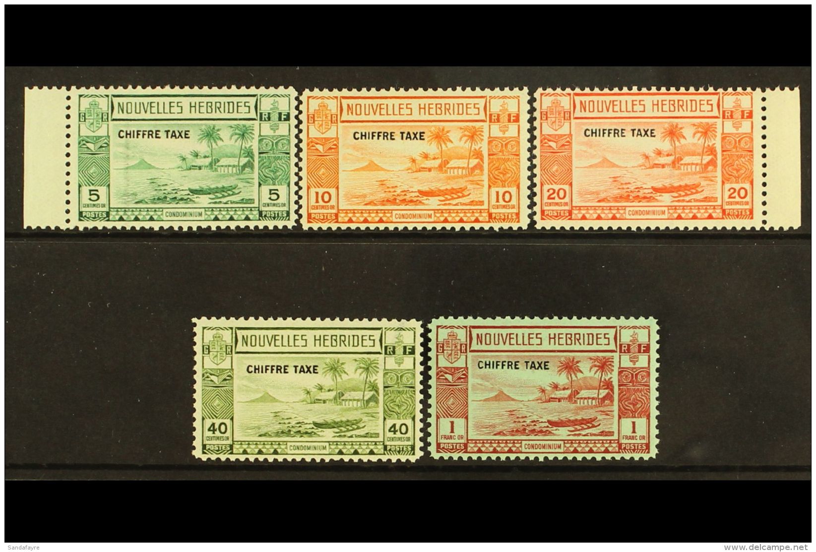FRENCH POSTAGE DUES 1938 Overprints Complete Set, SG FD65/69, Very Fine Mint, Fresh. (5 Stamps) For More Images,... - Other & Unclassified