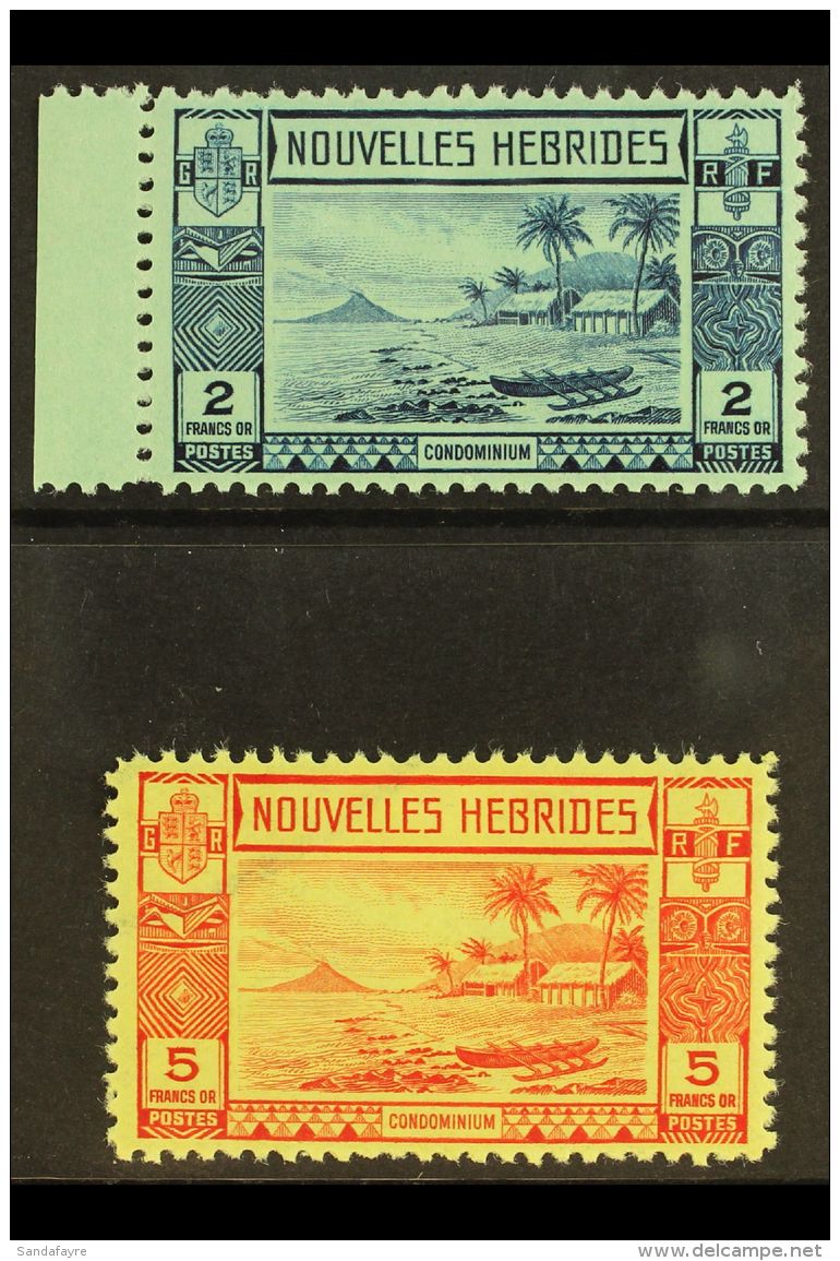 FRENCH 1938 2f Blue On Pale Green &amp; 5f Red On Yellow, SG F62/63, Very Fine Mint, Fresh. (2 Stamps) For More... - Other & Unclassified