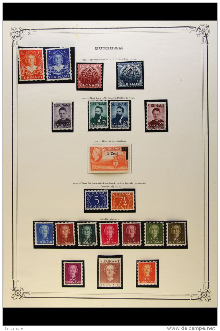 SURINAM 1949-67 HIGHLY COMPLETE MINT "JULIANA" COLLECTION Presented On Printed Pages (mostly In Mounts). Includes... - Other & Unclassified