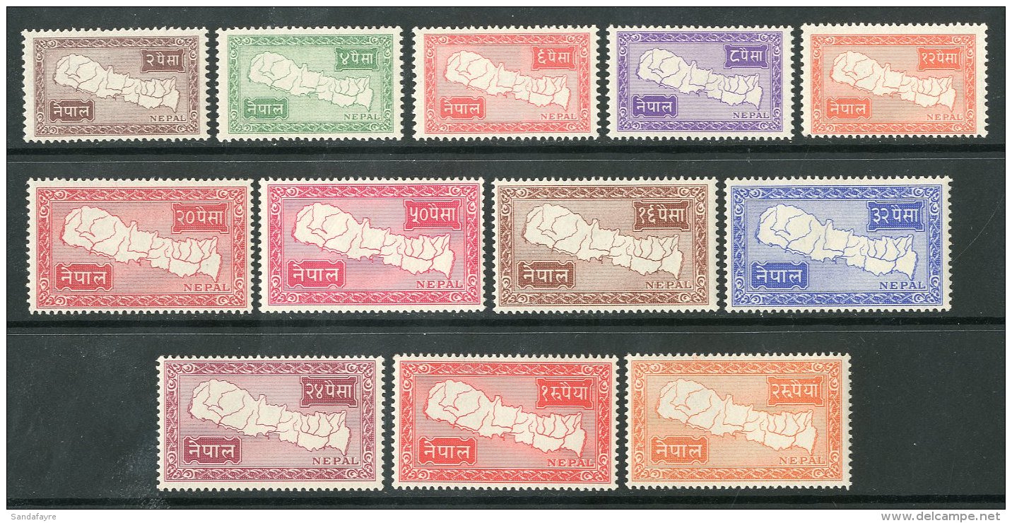 1954 Maps Definitives Complete Set, SG 85/96, Never Hinged Mint. (12 Stamps) For More Images, Please Visit... - Nepal