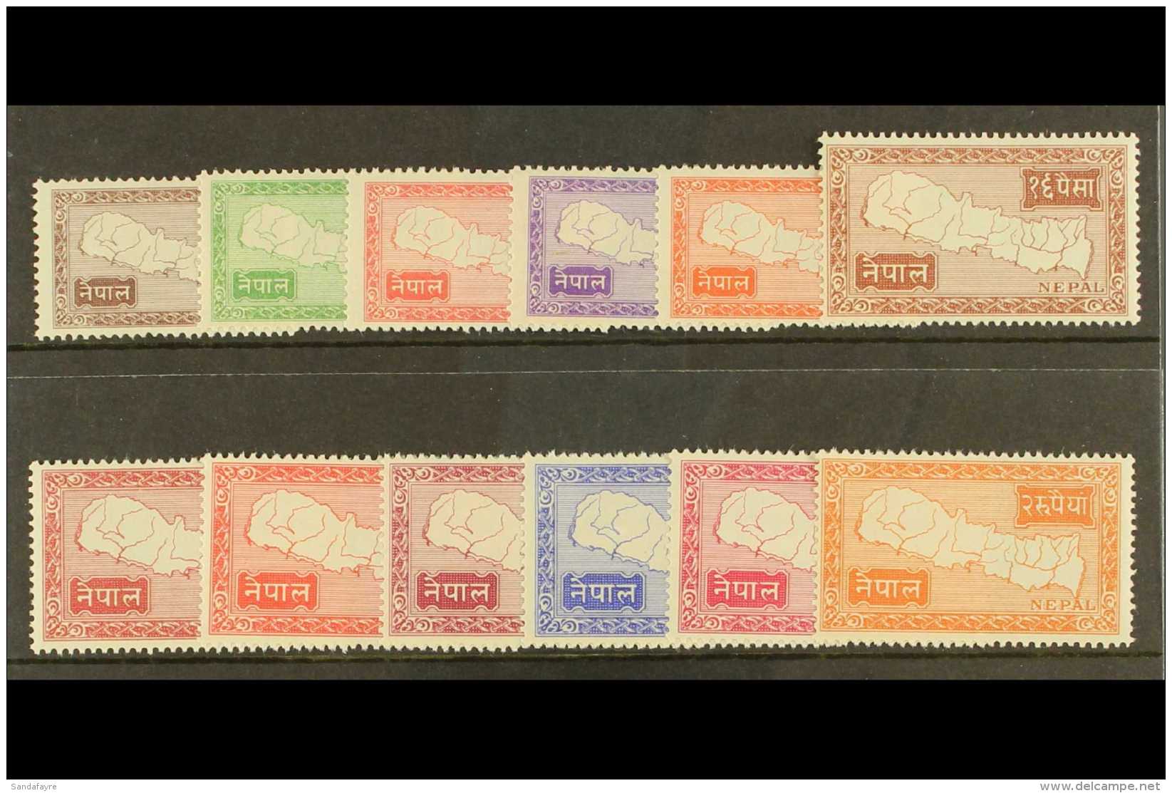 1954 Map Set, SG 85/96, Very Fine Mint (12 Stamps) For More Images, Please Visit... - Nepal
