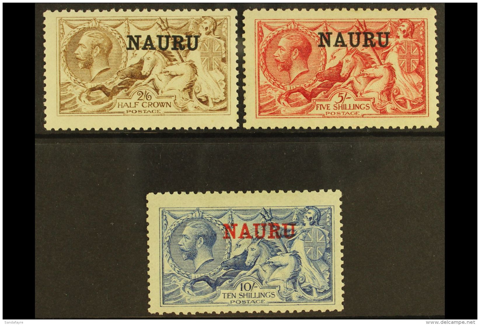 1916 - 23 De La Rue  Seahorse Set Complete, SG 21/3, Fine And Fresh Mint. (3 Stamps) For More Images, Please Visit... - Nauru