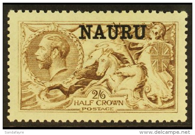 1916 - 23 2s 6d Brown Seahorse Ovptd, SG 21, Very Fine Well Centred Mint. For More Images, Please Visit... - Nauru