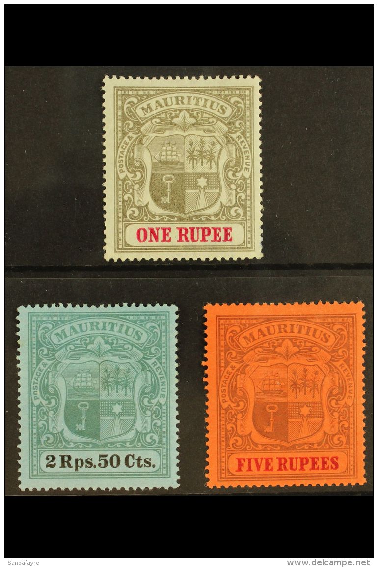 1900-05 "High Values" Set With 1r, 2r50 &amp; 5r, SG 153/55, Fine Mint (3 Stamps) For More Images, Please Visit... - Mauritius (...-1967)