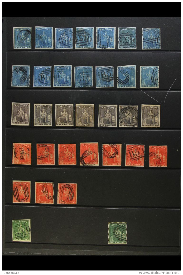 1859-61 IMPERF BRITANNIA'S A Mostly Fine Used Assembly Of The 1859-61 Imperf Issue, SG 32/35, All But One With... - Mauritius (...-1967)