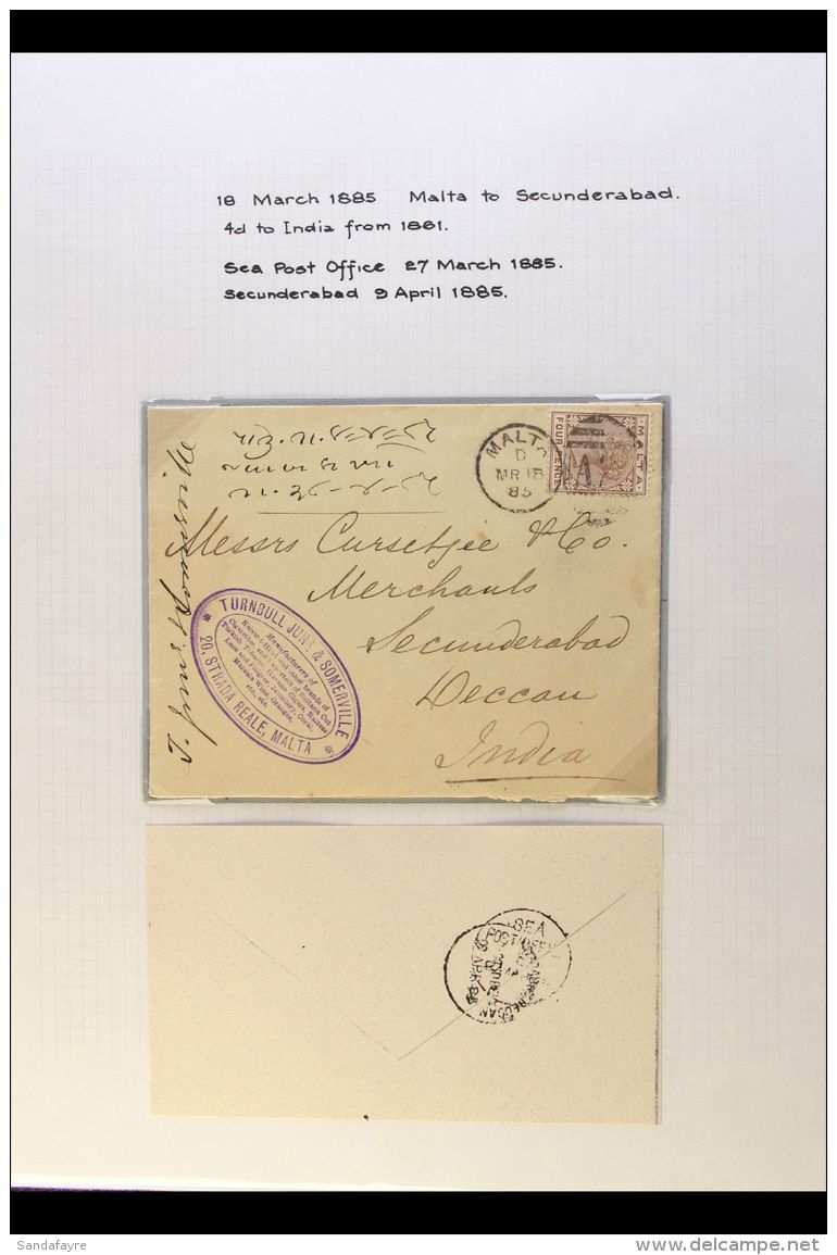 POSTAL STATIONERY AND COVERS COLLECTION 1885-1910 Mostly Fine Collection Written Up On Pages With Eight 1885-1902... - Malta (...-1964)