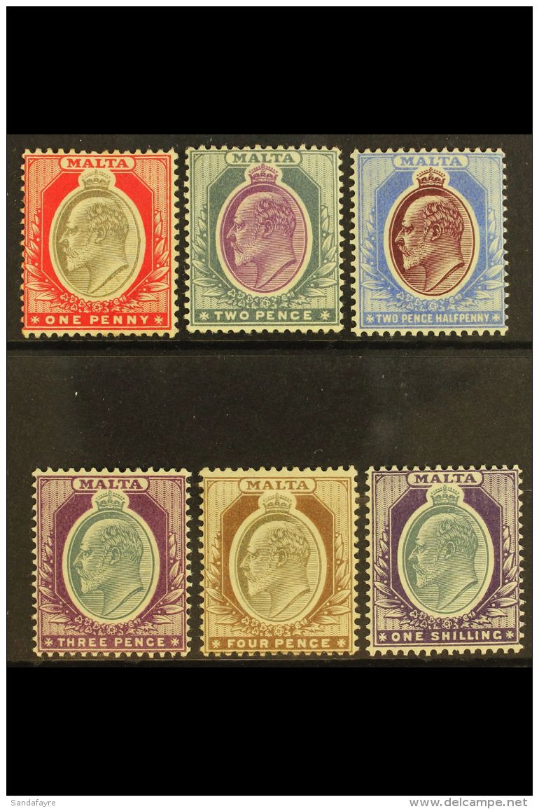 1903-04 (wmk Crown CA) KEVII 1d To 1s, SG 39/44, Fine/very Fine Mint. (6 Stamps) For More Images, Please Visit... - Malta (...-1964)