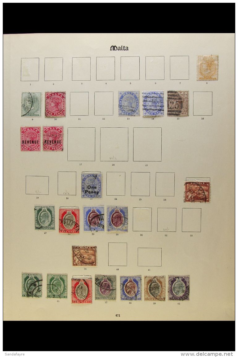1863-1936 USED COLLECTION On Printed Pages With KEVII To 1s, KGV Pictorials To 2s6d. Useful Ranges (90+ Stamps)... - Malta (...-1964)