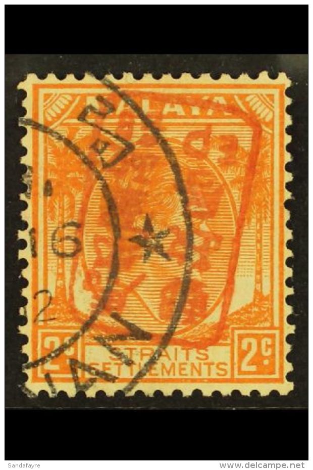 JAPANESE OCCUPATION 1942 Type 2 Ovpt In RED On Straits Settlements 2c Orange, Variety "overprint Inverted", ISC... - Other & Unclassified