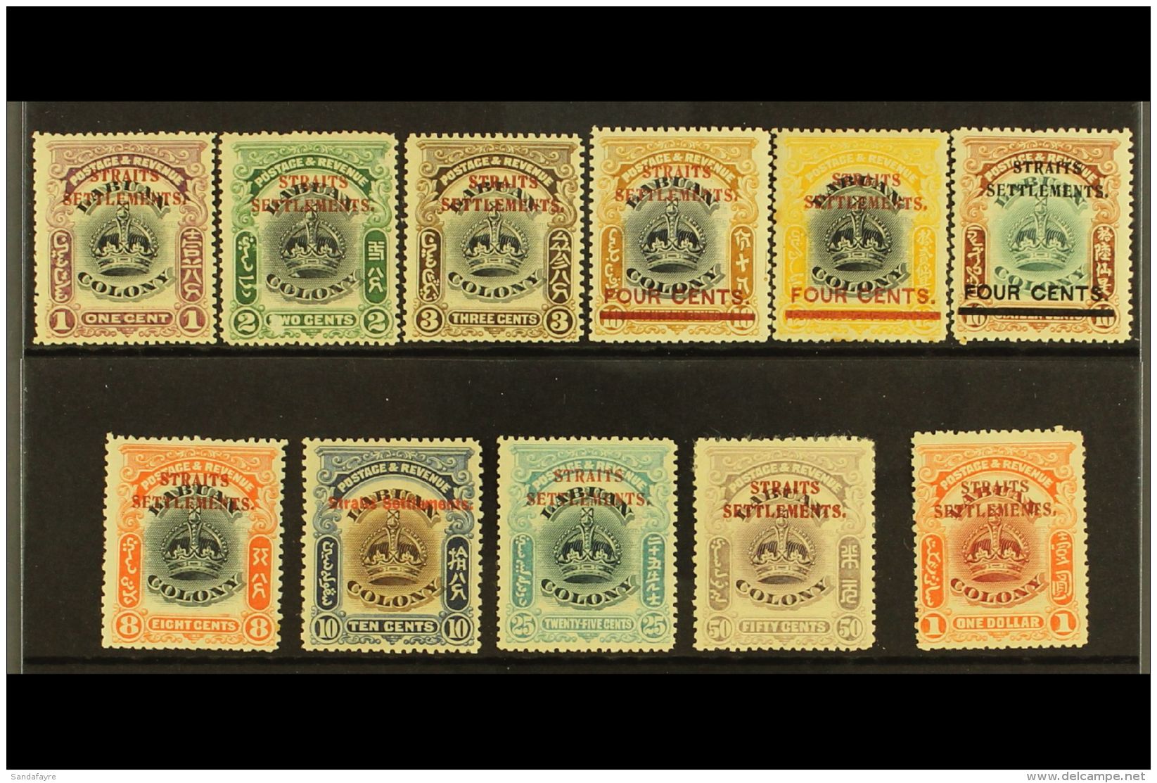 STRAITS SETTLEMENTS 1906 Stamps Of Labuan Overprinted, Complete Set, SG 141/151, 2c Small Surface Scuff Otherwise... - Other & Unclassified