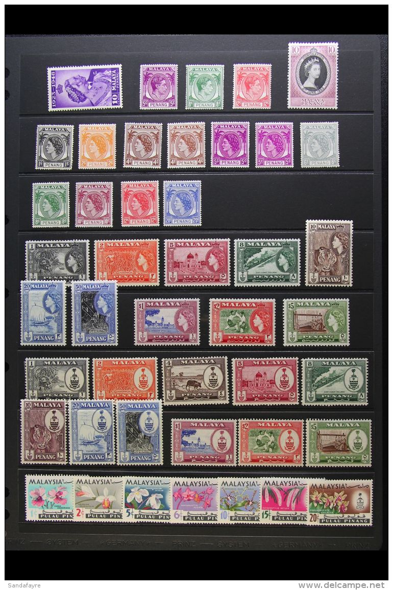 PENANG 1948-68 FINE MINT COLLECTION On A Stock Page. A Most Useful Range To Different $5. (40+ Stamps) For More... - Other & Unclassified