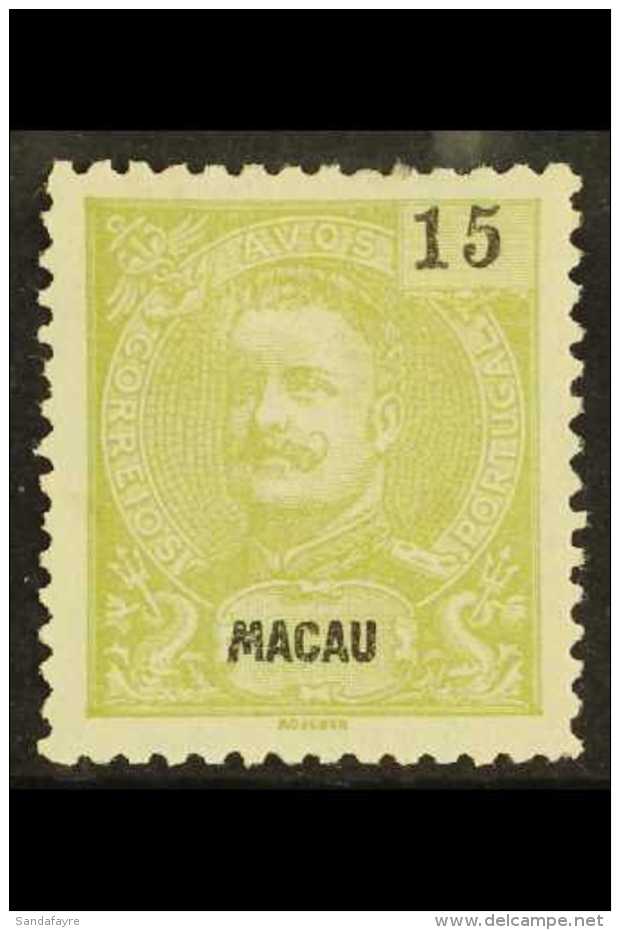 1898 15a Pale Olive Green, Carlos, SG 123, Very Fine Mint (no Gum As Issued). Scarce Value. For More Images,... - Other & Unclassified