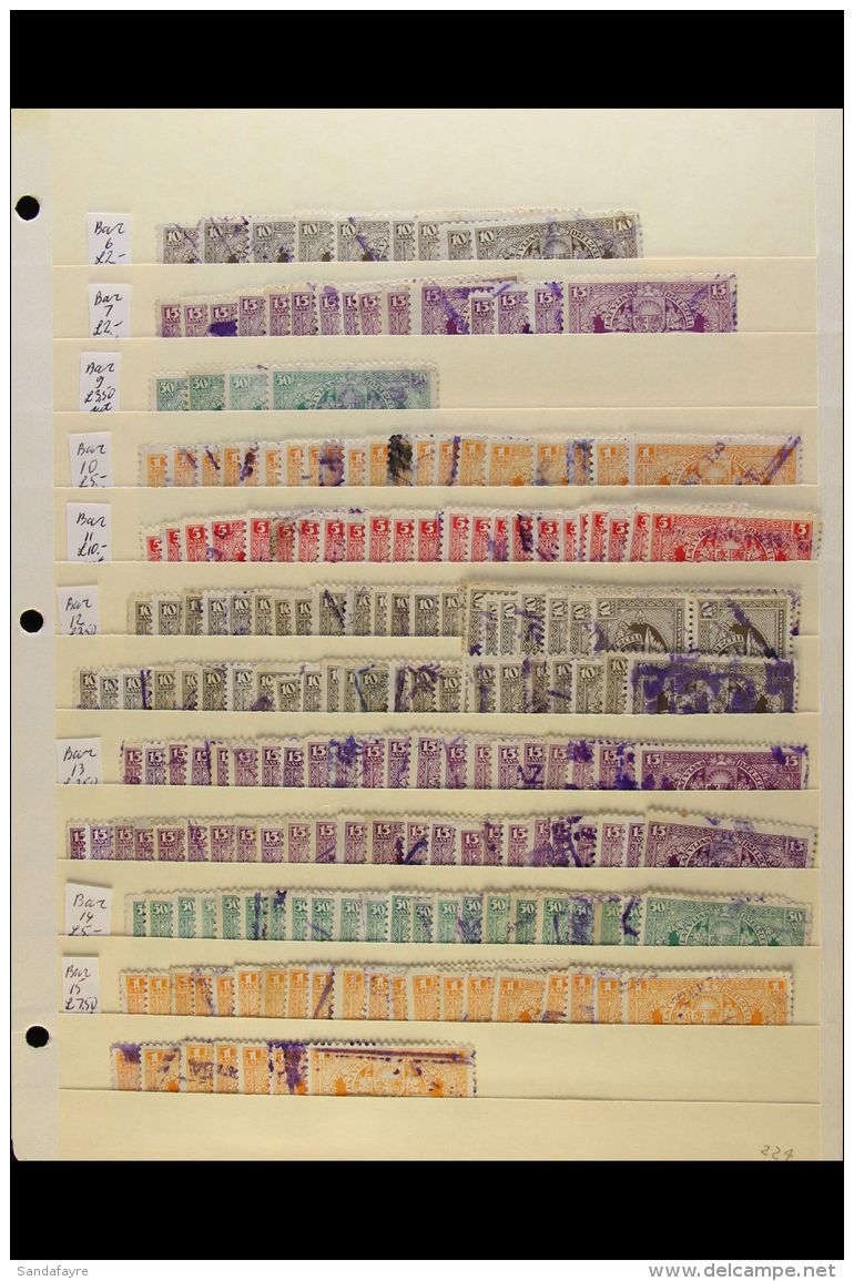 RAILWAY STAMPS 1923-1928 Used Accumulation Of Local Railway Stamps Presented On Stock Pages, Inc 1923 Wmk Lines... - Latvia