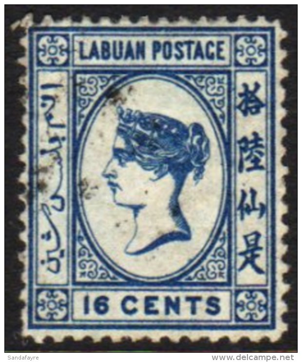 1880-82 16c Blue Wmk Reversed, SG 10x, Fine Used. For More Images, Please Visit... - Borneo Del Nord (...-1963)
