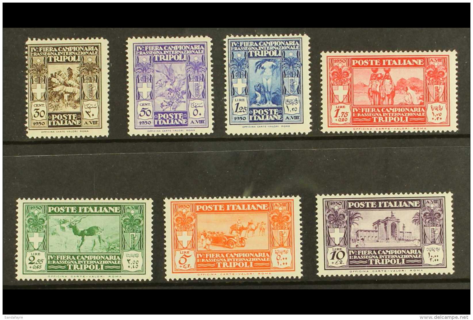 LIBYA 1930 Tripoli Trade Fair Set, Sass S18, Never Hinged Mint. Cat &euro;225 (&pound;190) (7 Stamps) For More... - Other & Unclassified