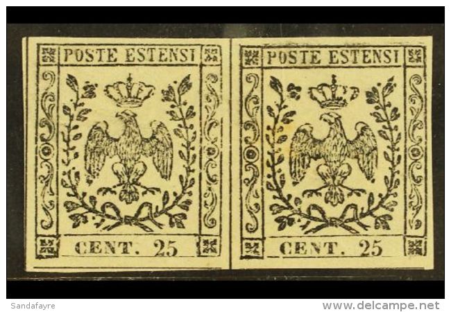 MODENA 1852 25c On Buff Without Stop, Sass 4, A Very Fine Mint Horizontal Pair, Cat &euro;500 (&pound;380) For... - Unclassified