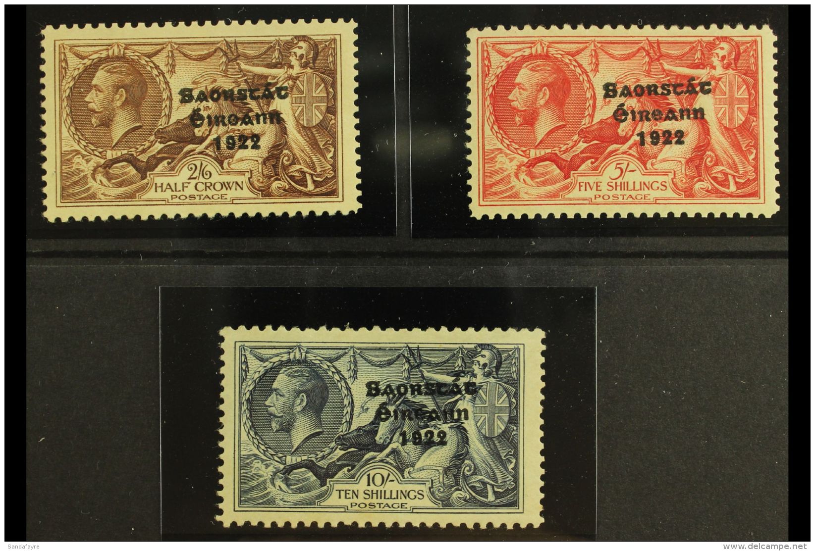 1935 Re-engraved Sea Horses Complete Set With Somerset House Ovpts, SG 99/101, Never Hinged Mint (3). For More... - Other & Unclassified