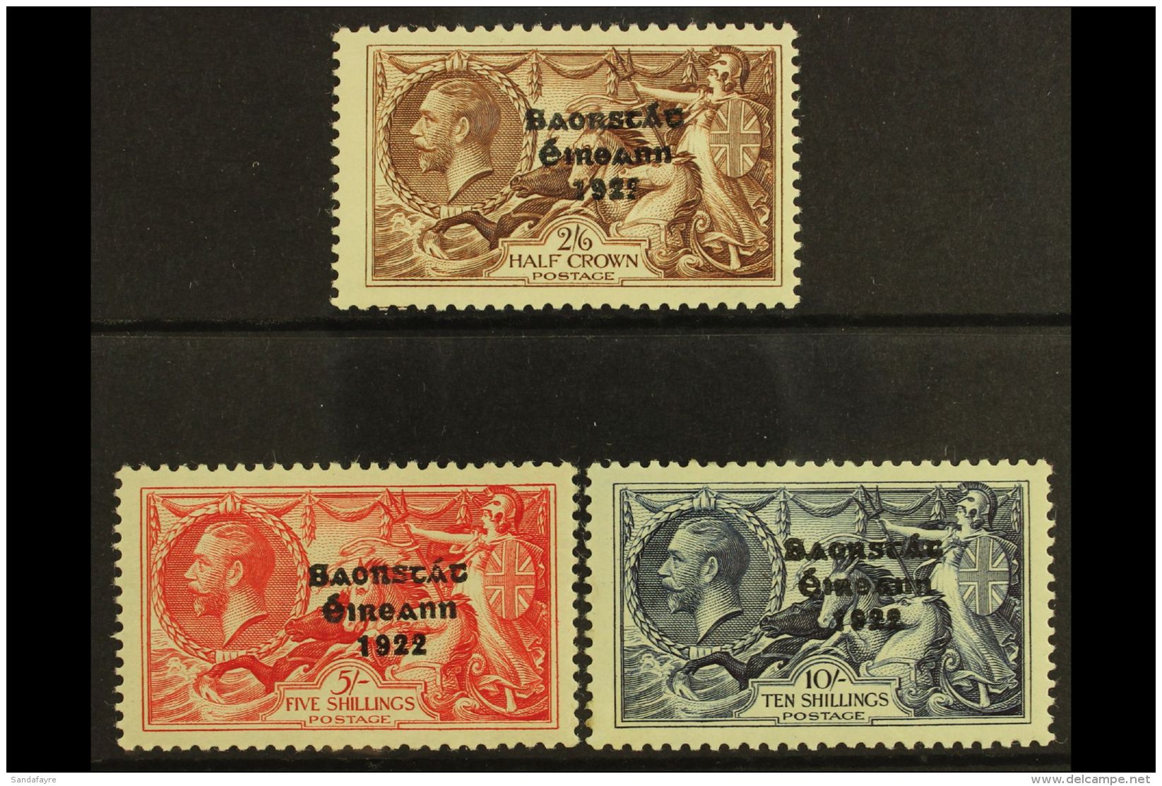 1935 2s6d, 5s, And 10s "Re-engraved Seahorses" Of Great Britain Complete Set, SG 99/101, Fine Mint. (3 Stamps) For... - Other & Unclassified