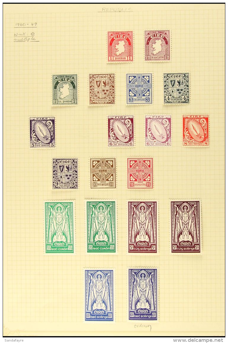 1922-49 FINE MINT COLLECTION Neatly Presented On Album Pages With A Few Blocks Of 4. Includes 1922-34 Eire Defins... - Other & Unclassified