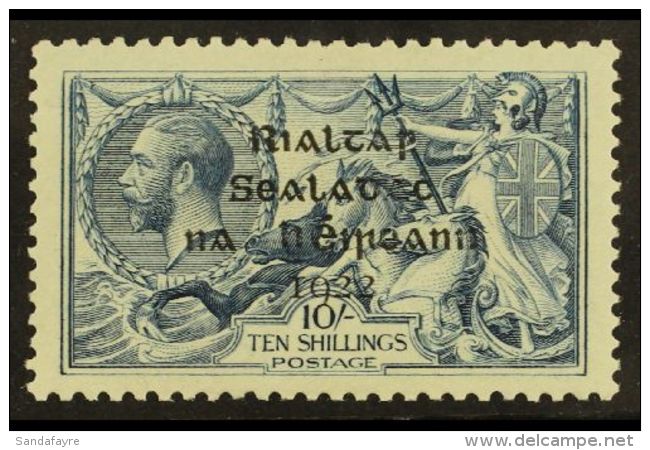 1922 OVERPRINT DOUBLE, ONE ALBINO VARIETY. 1922 10s Dull Grey-blue Dollard OVERPRINT DOUBLE, ONE ALBINO Variety,... - Other & Unclassified