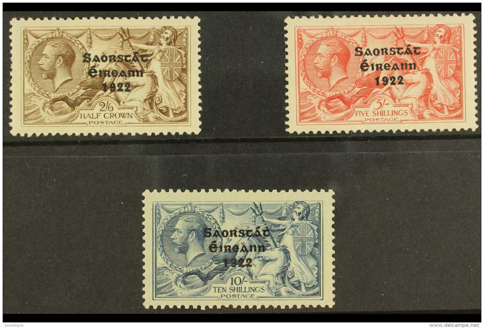 1922 2s 6d - 10s Irish Free State Ovpt, SG 64/66, Very Fine And Fresh Mint. (3 Stamps) For More Images, Please... - Other & Unclassified