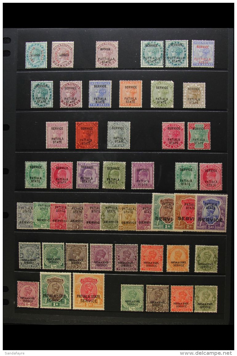 PATIALA OFFICIALS. 1884-1936 MINT SELECTION On A Stock Page. Includes QV Range To Both Coloured 1r, KEVII Range To... - Altri & Non Classificati