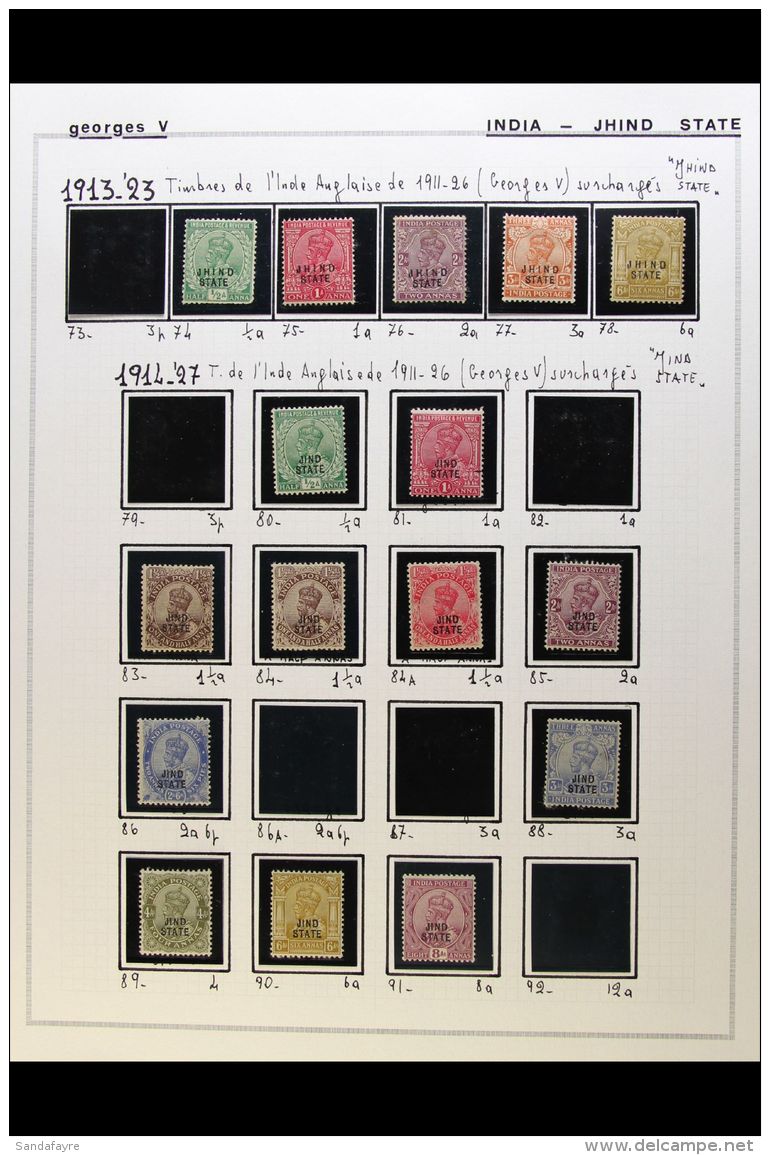 JIND 1912-1943 MINT COLLECTION In Mounts On Pages. Includes 1913 Set, 1914-27 Set To 1r (x3), 1927-37 Most Vals To... - Other & Unclassified