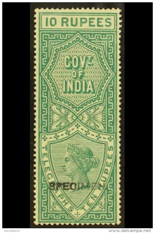 TELEGRAPH 1890 Whole 10r Blue Green, "SPECIMEN" Opt'd, SG T49s, Mint For More Images, Please Visit... - Other & Unclassified