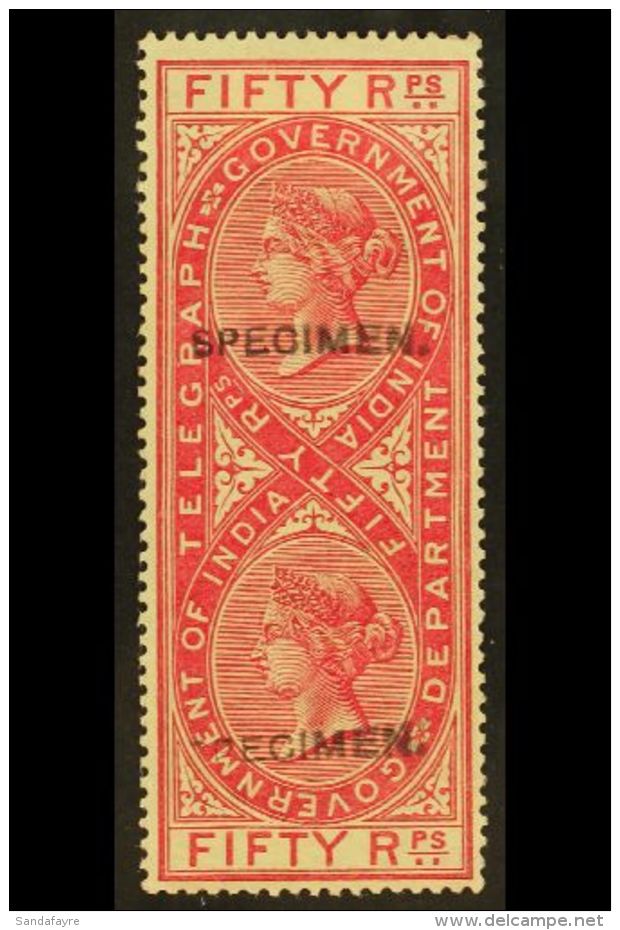 TELEGRAPH 1882 Whole 50r Carmine,  "SPECIMEN" Opt'd, SG T41s, Mint For More Images, Please Visit... - Other & Unclassified