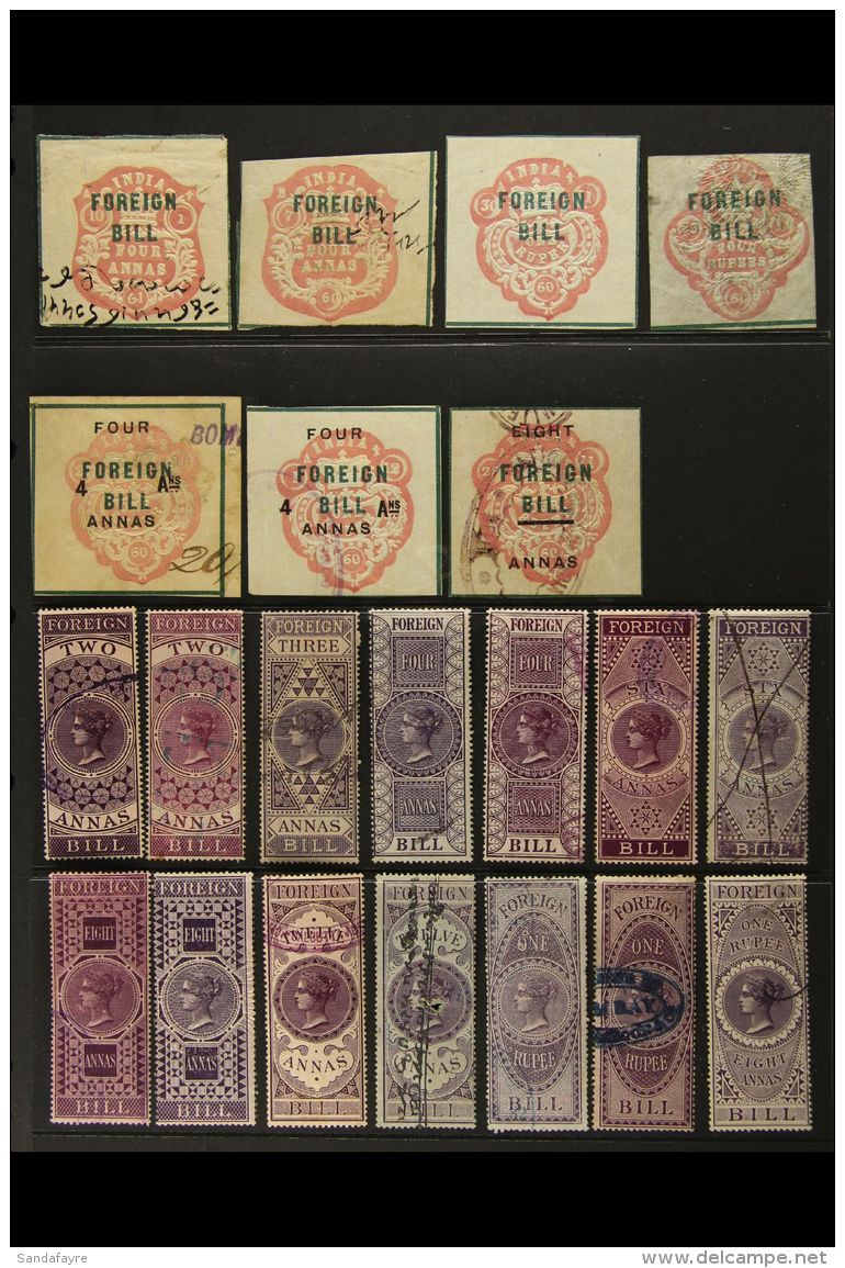 REVENUES - FOREIGN BILL 1860-1980 Used Collection, Essentially All Different With Shades, And Which Includes 1860... - Other & Unclassified