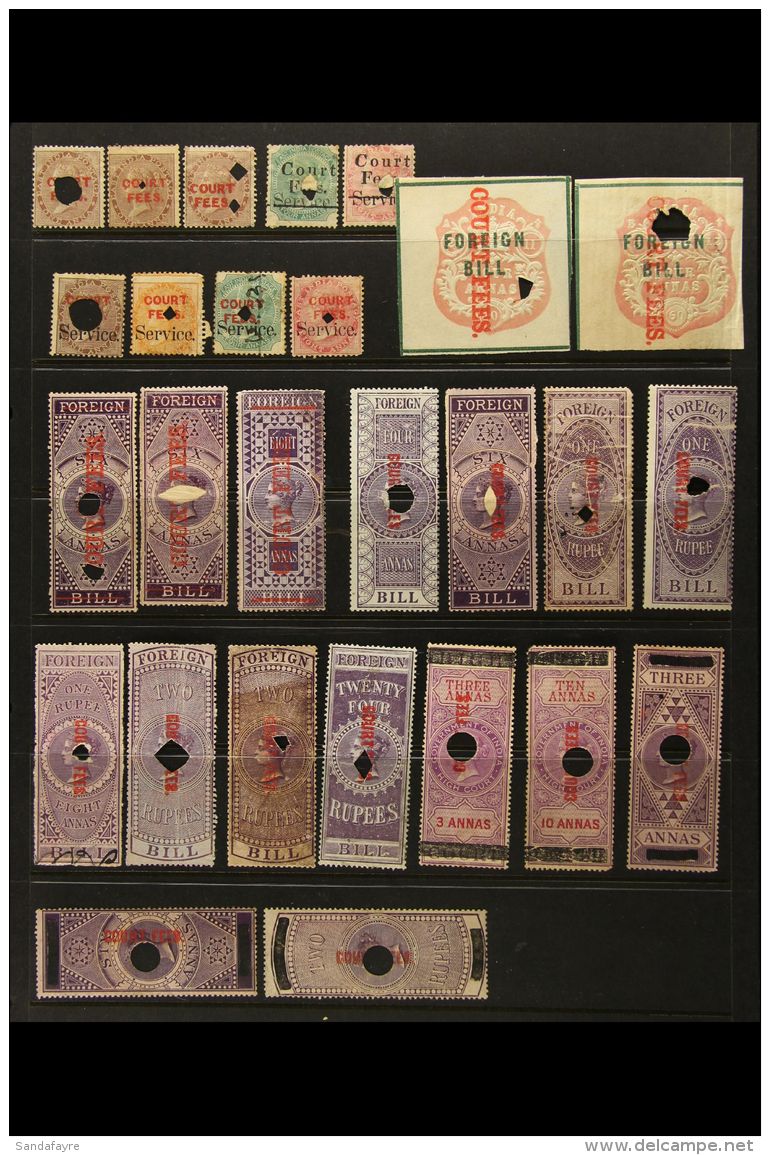 REVENUE STAMPS - COURT FEES QV Collection Featuring A Very Strong Range Of Overprinted Types. Note 1870 COURT FEE... - Other & Unclassified