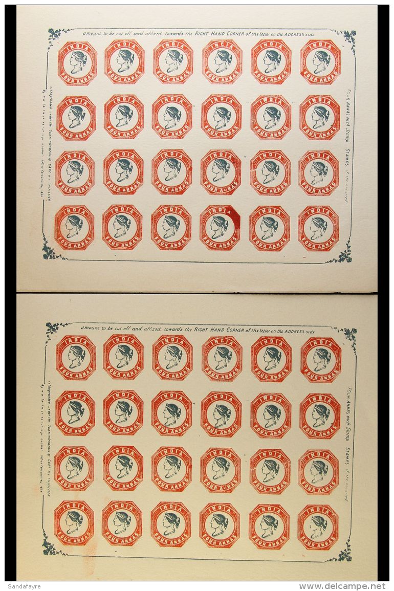 1854 FORGED COMPLETE SHEETS A Delightful Group Of Forged Complete Sheets, Includes &frac12;a Vermillion (as SG 1)... - Other & Unclassified