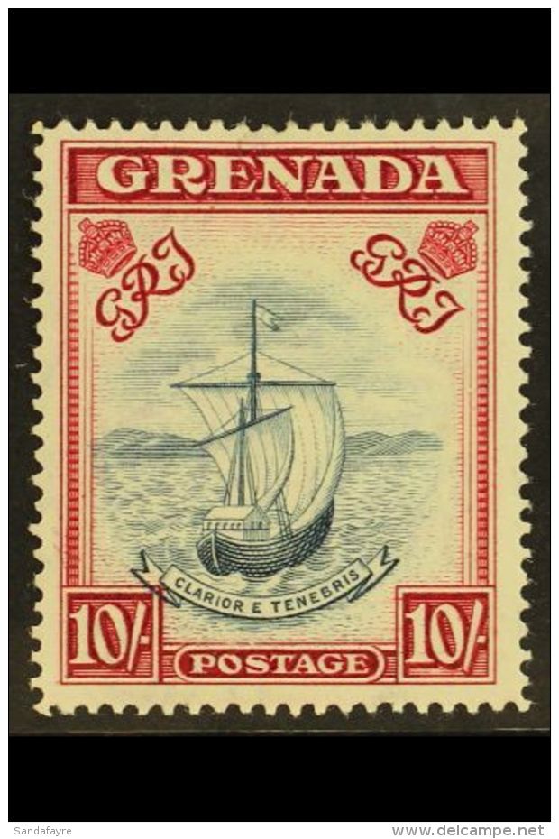 1938 10s Slate Blue And Carmine Lake, Wide Printing, Perf 14, SG 163d, Very Fine And Fresh Mint. For More Images,... - Grenada (...-1974)